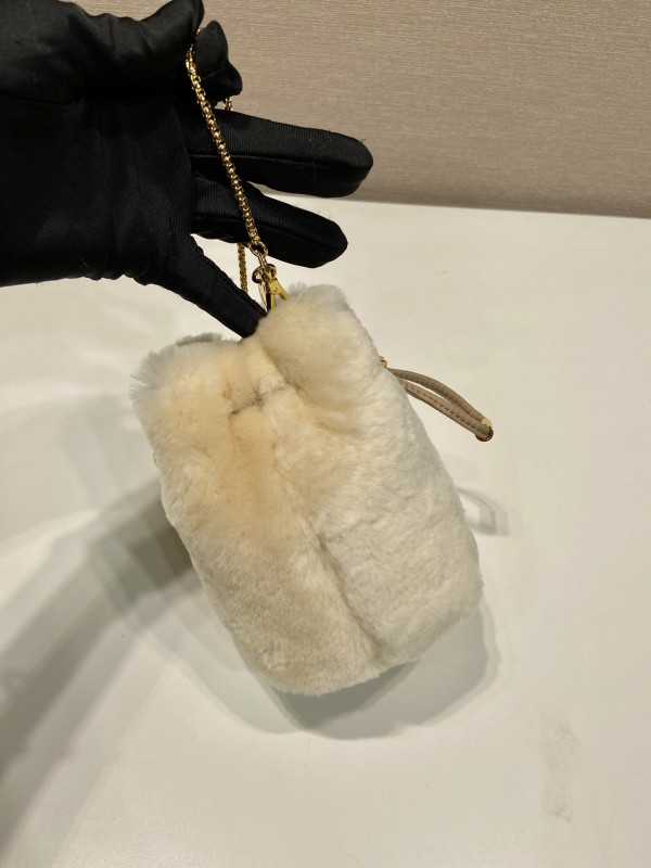 Pra*a  shearling bucket bag