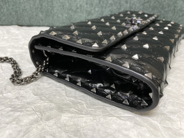 Valentino Rockstud Spike Nappa Leather Crossbody Clutch Bag