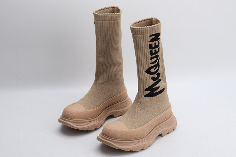 ale*d*r M*Q*en graffiti knit tread slick boot