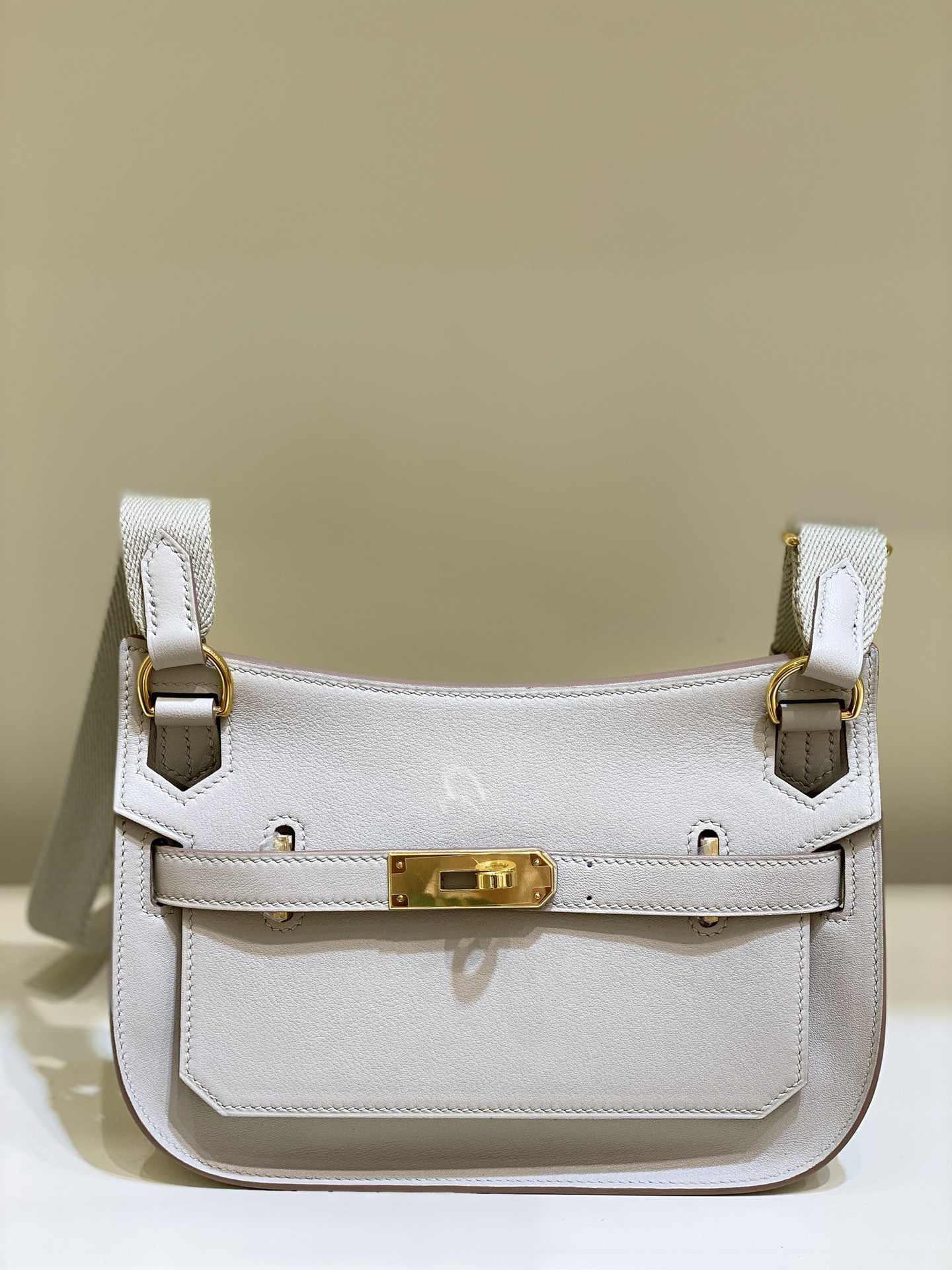 H**mes jypsiere mini bag in swift leather gris meyer